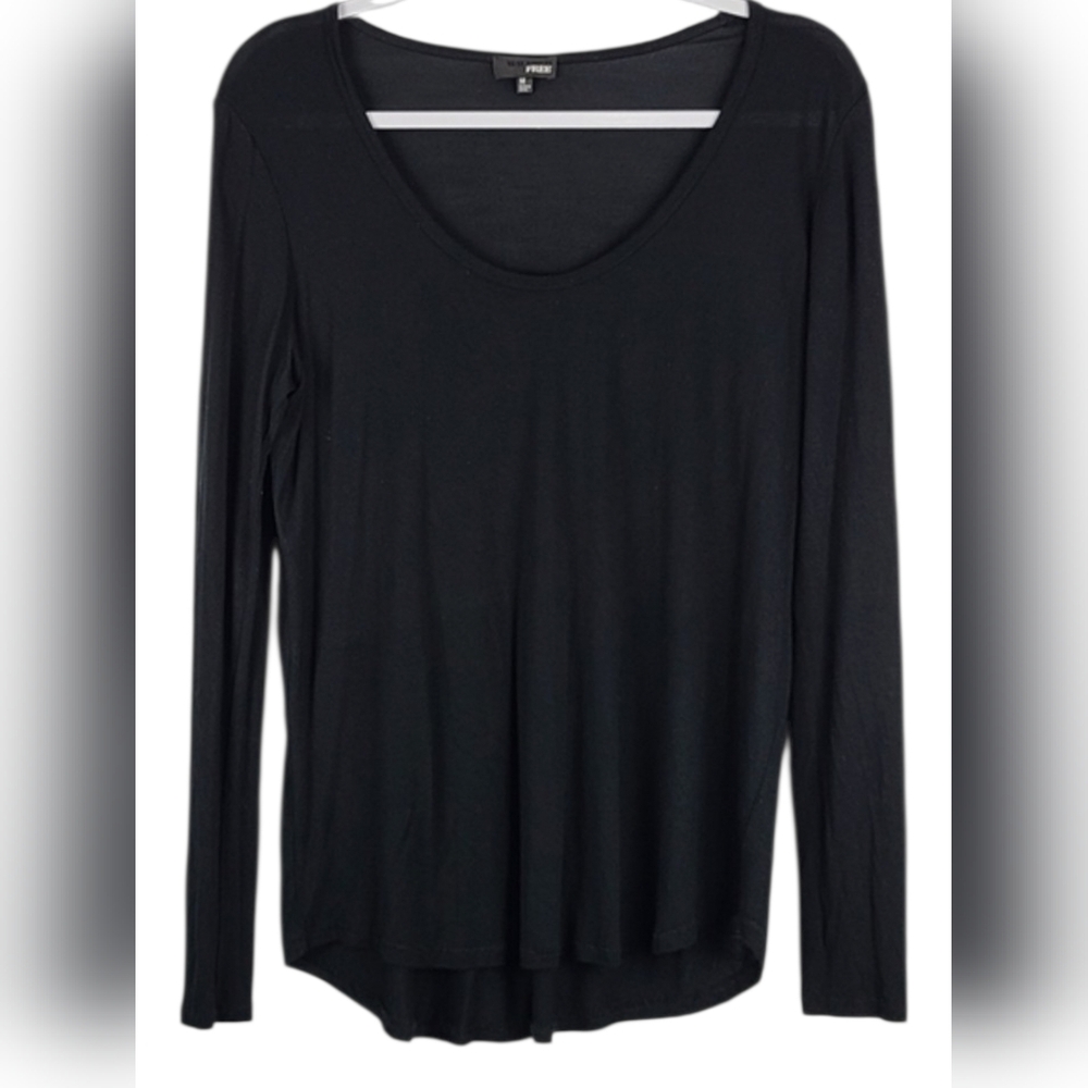 Wilfred Free Aritzia Black Scoop Neck Long Sleeve Top Medium Minimalist Casual
